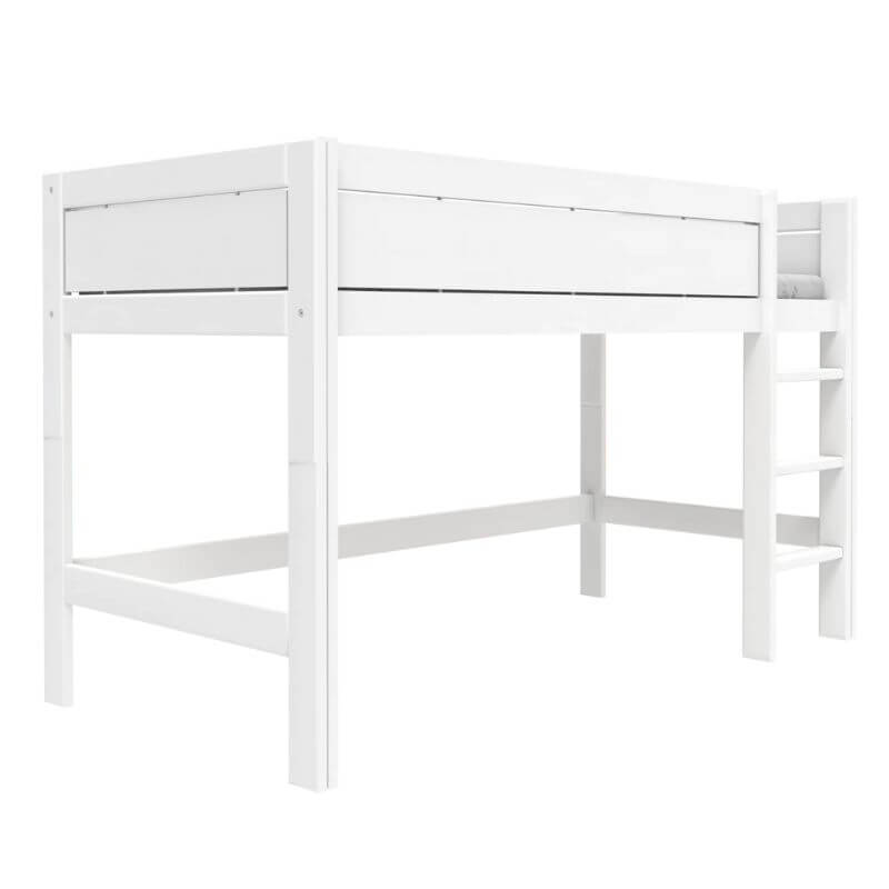 LIFETIME Kidsrooms Semi High Bed with Straight Ladder 90x200cm - White