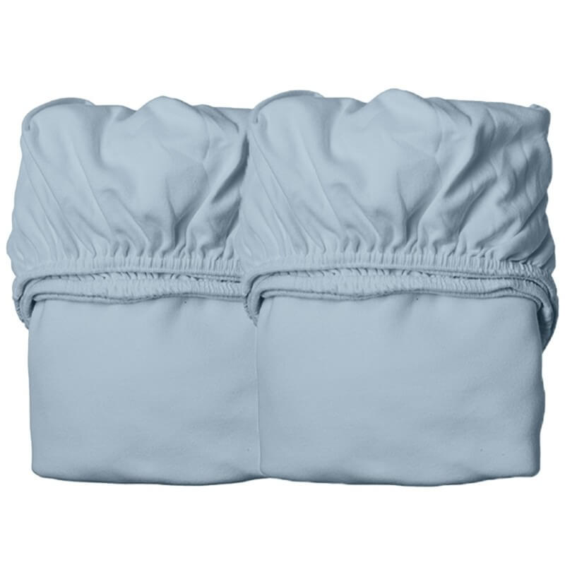 Leander Baby Bed Sheet 120x60cm - Dusty Blue 2-Pack