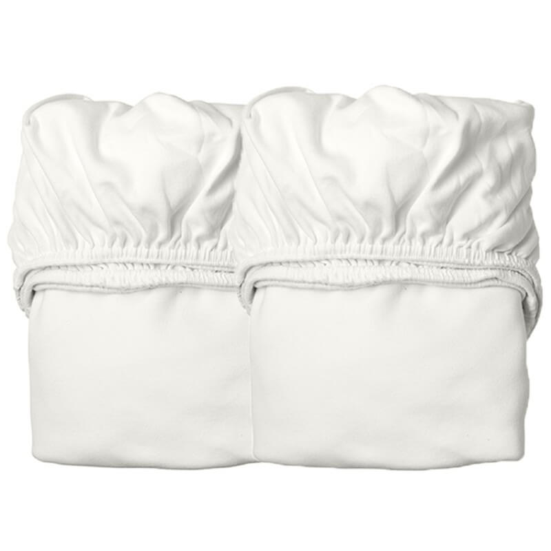 Leander Baby Bed Sheet 120x60cm - Organic, Snow 2-Pack