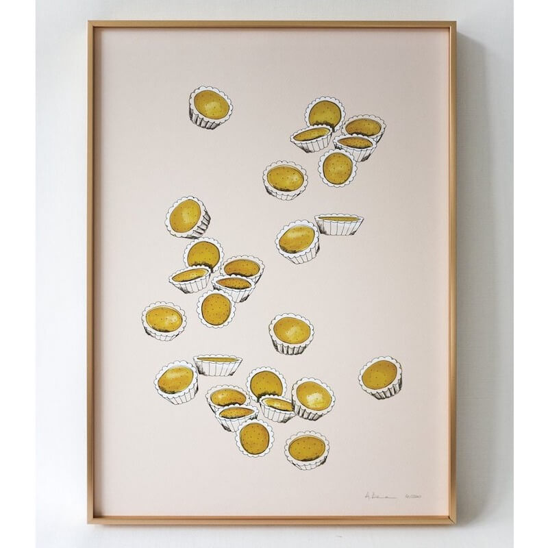 Hong Kong from A to Z Signed Art Print Egg Tart