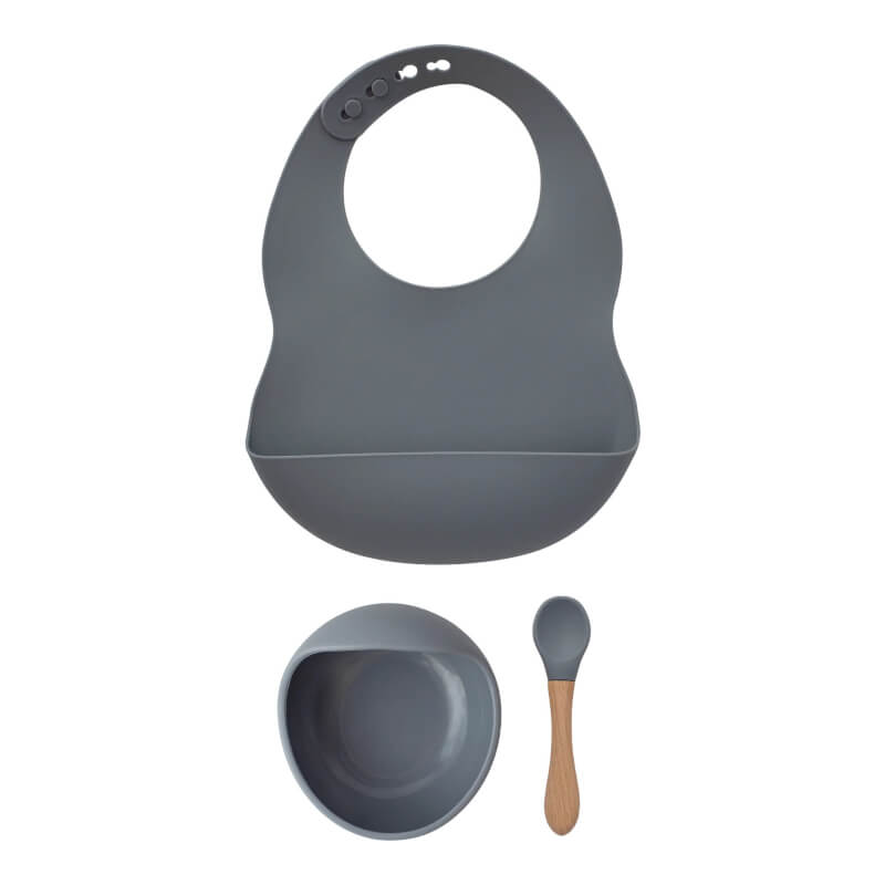 Milk It Baby Silicone Bib & Bowl Set - Berry Blue