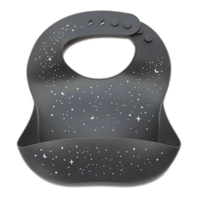 Milk It Baby Silicone Printed Bib - Galaxy Grey