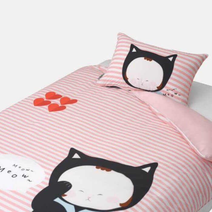 Jadaloo Anti-Dustmite Single Bed Duvet Set - Baby Cat Meow