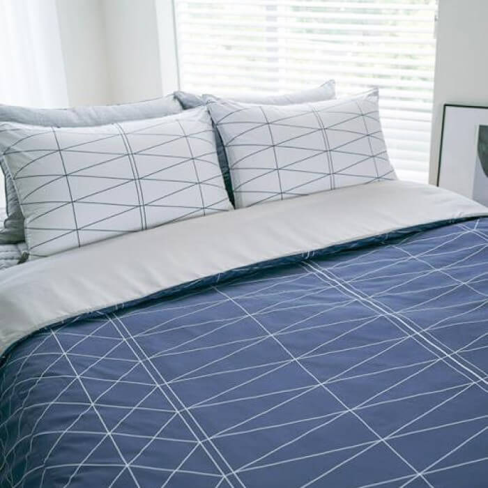 Jadaloo Anti-Dustmite Single Bed Duvet Set - Blue Diamonds