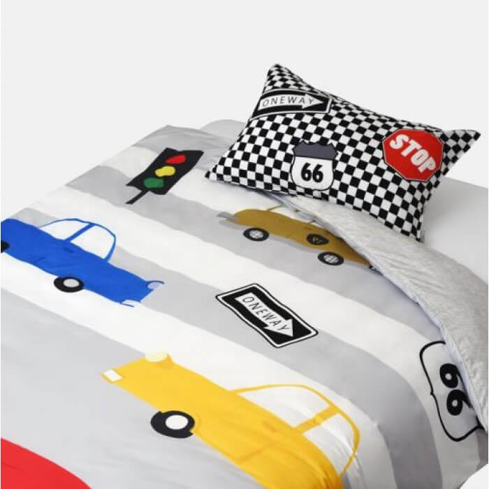 Jadaloo Anti-Dustmite Single Bed Duvet Set - Racing Cars