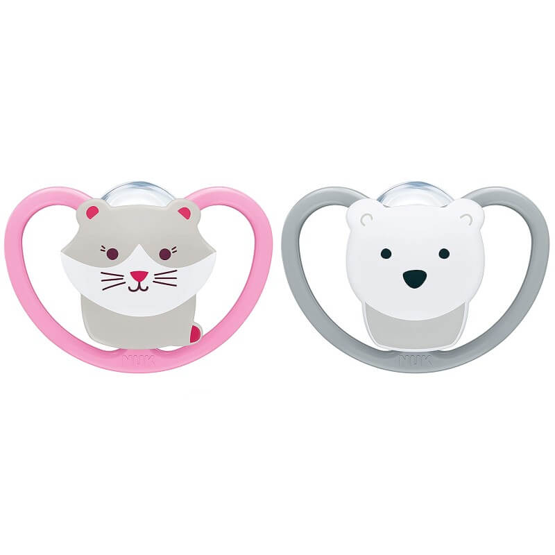 NUK Space Silicone Soother - 6-18m (2-Pack) - Cat / Polar Bear