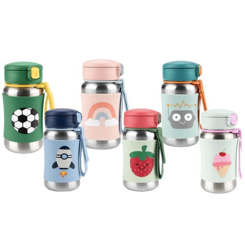 Skip Hop Spark Style Stainless Steel Straw Bottle 350ml