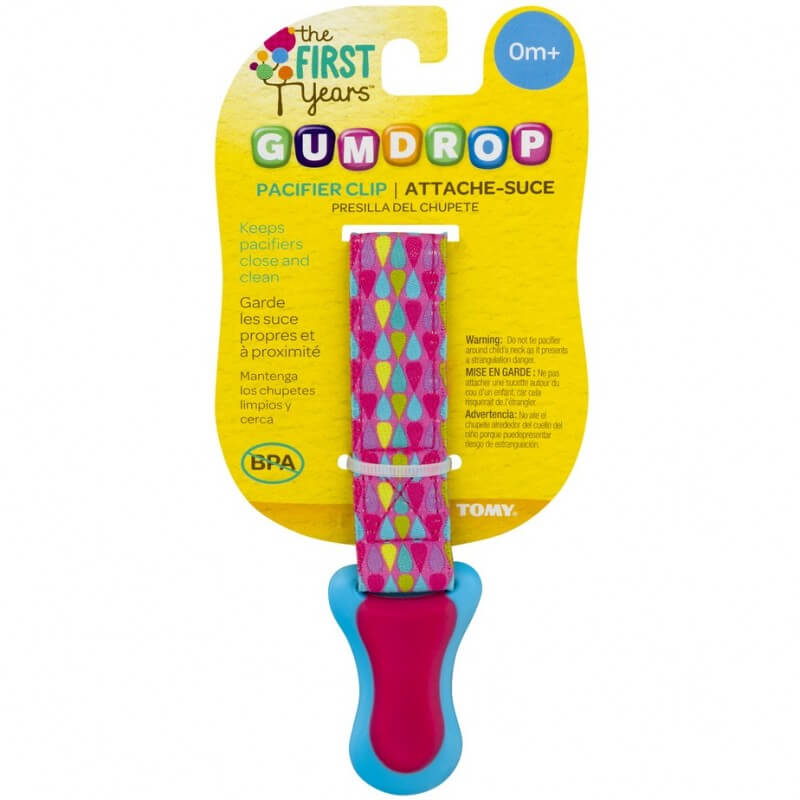 The First Years Gumdrop Pacifier Clip - Pink