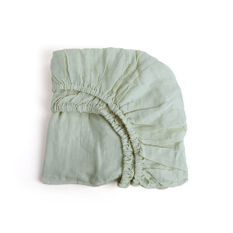 Little Hushies The Little Organic Crib Sheet™ 140x70cm (1-Pack) - Sprout Green