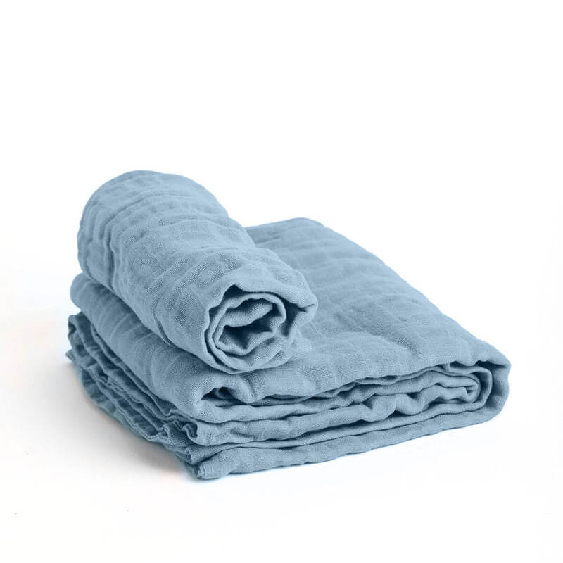 Little Hushies The Little Organic Duvet Cover™ & Pillowcase™ 120x80cm/58x40cm - Cloud Blue