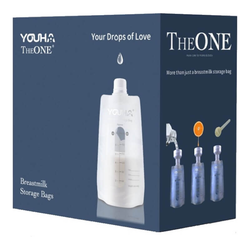 Youha The ONE Breastmilk Storage Bags (40-Pack) with 2 Adapters