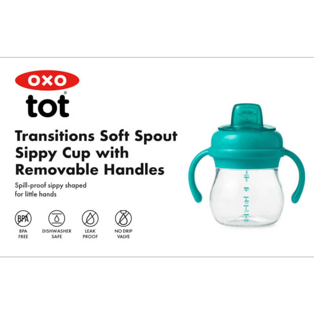 OXO Tot Transitions Soft Spout Sippy Cup with Removable Handles 6 oz