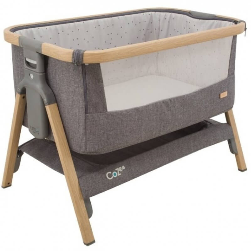 Tutti Bambini CoZee Bedside Crib - Oak and Charcoal