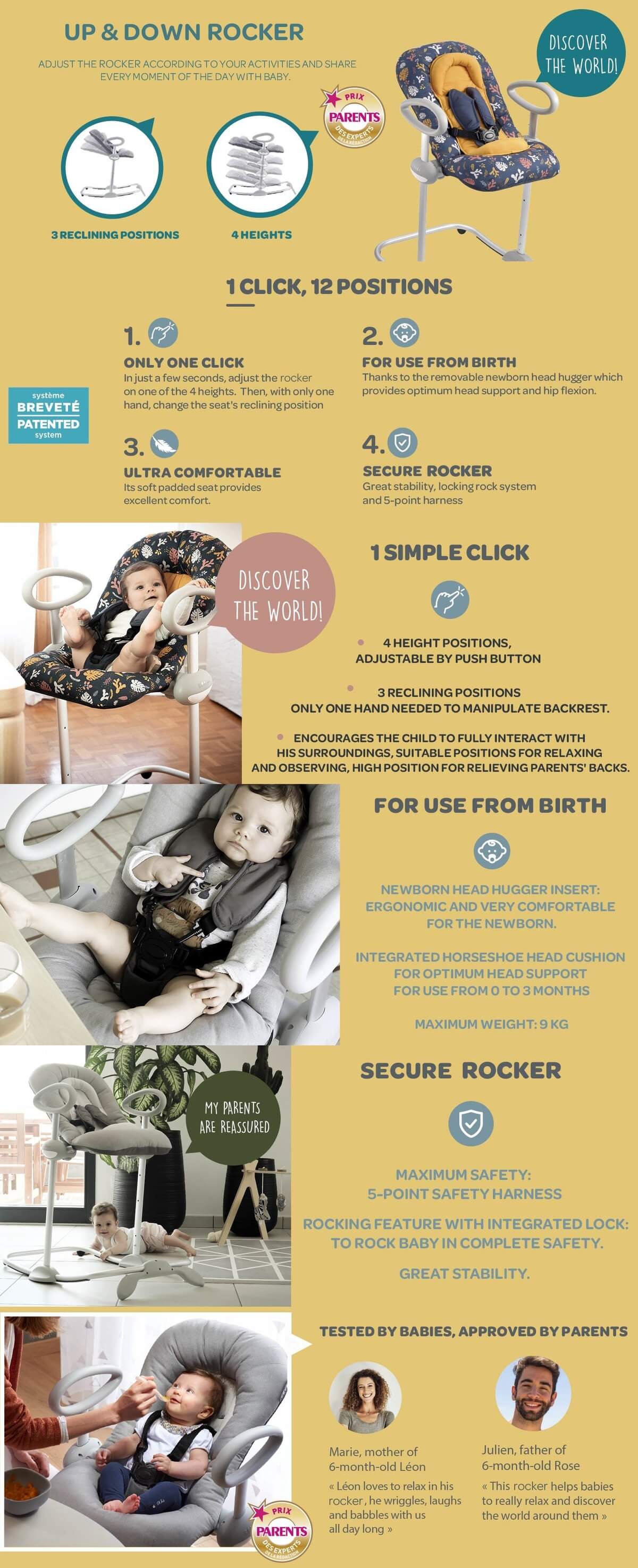 Beaba Up & Down Rocker III - Cosy Mineral
