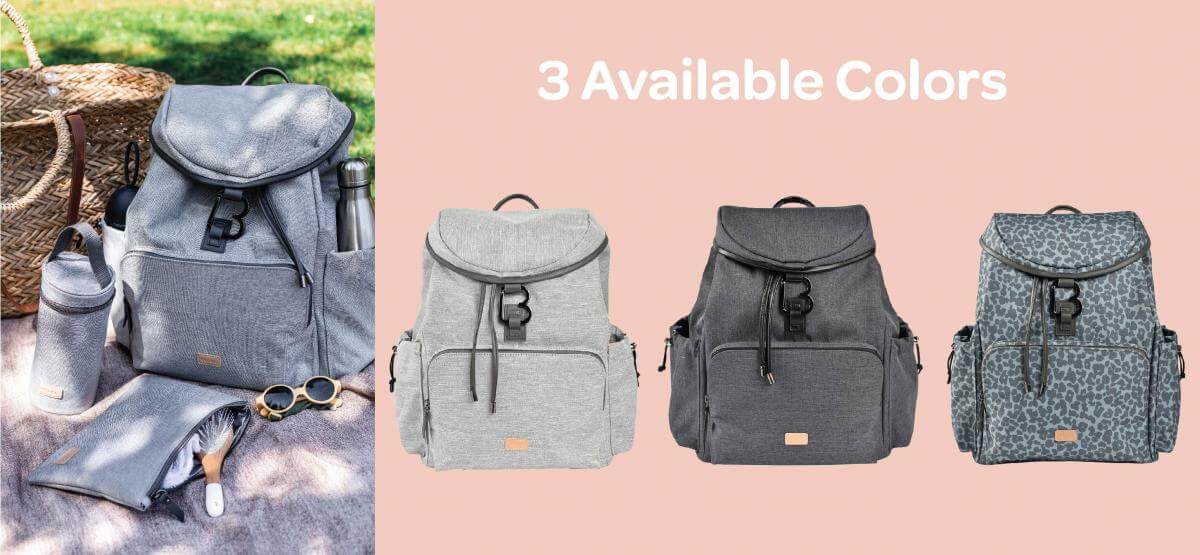 Beaba Vancouver Nursery Backpack XL - Heather Grey