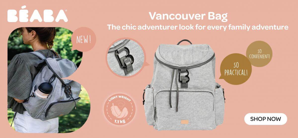 Beaba Vancouver Nursery Backpack XL - Heather Grey