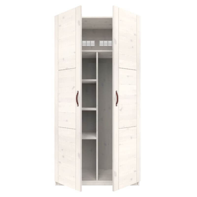 LIFETIME Kidsrooms Wardrobe with Shelves & Clothes Rail 100cm - Whitewash
