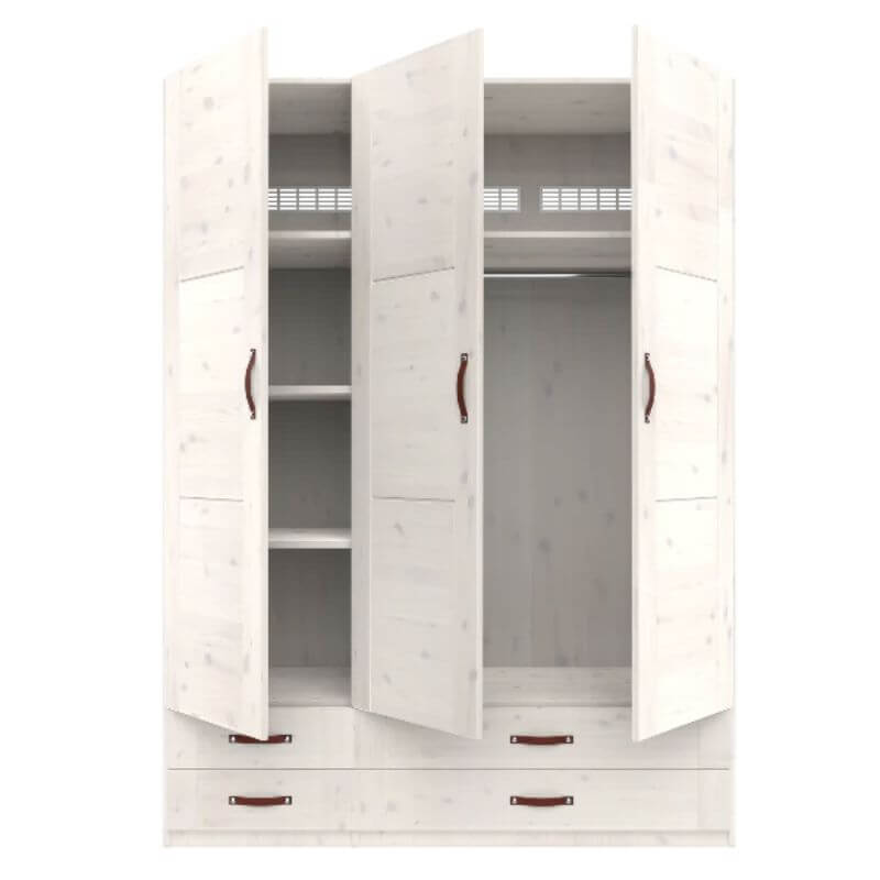 LIFETIME Kidsrooms Wardrobe with Shelves, Clothes Rail & Drawers 150cm - Whitewash