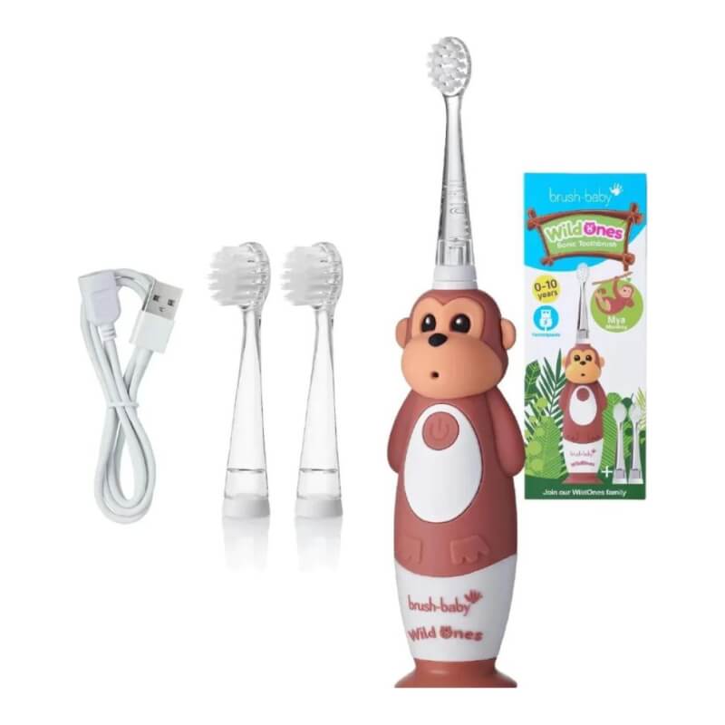 Brushbaby WildOnes™ Kids Electric Rechargeable Toothbrush - Monkey