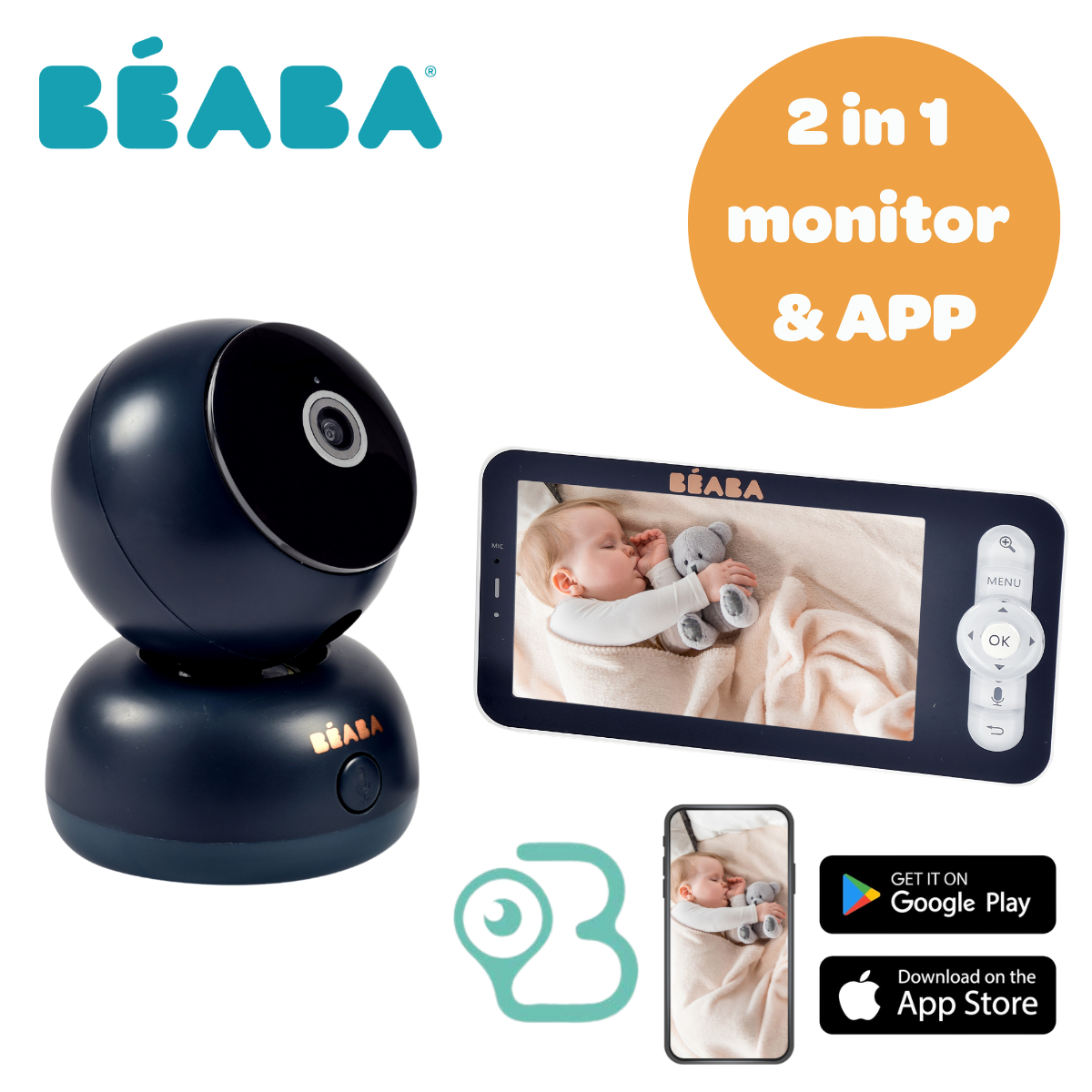 Beaba Zen Premium Video Baby Monitor - Night Blue