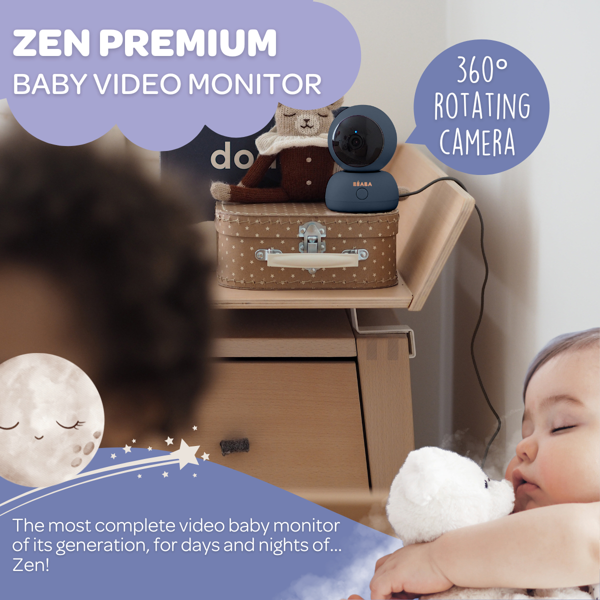 Beaba Zen Premium Video Baby Monitor - Night Blue