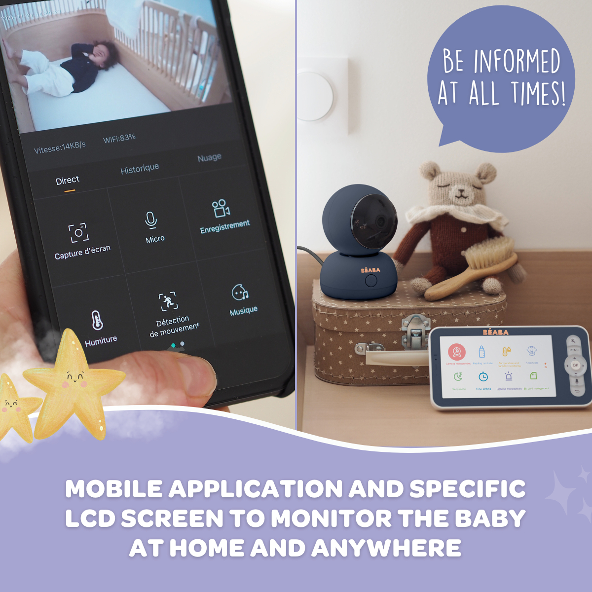 Beaba Zen Premium Video Baby Monitor - Night Blue