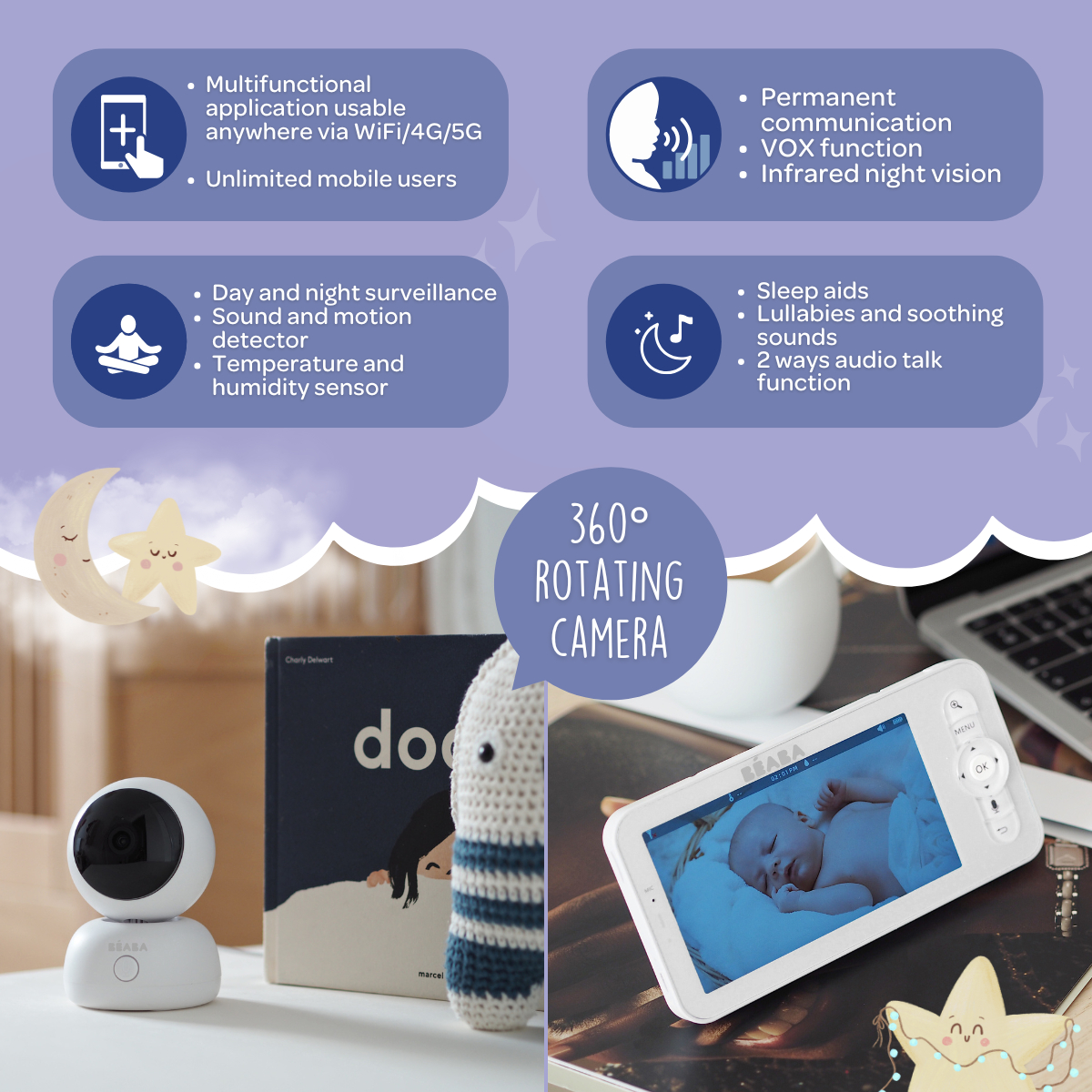 Beaba Zen Premium Video Baby Monitor - White