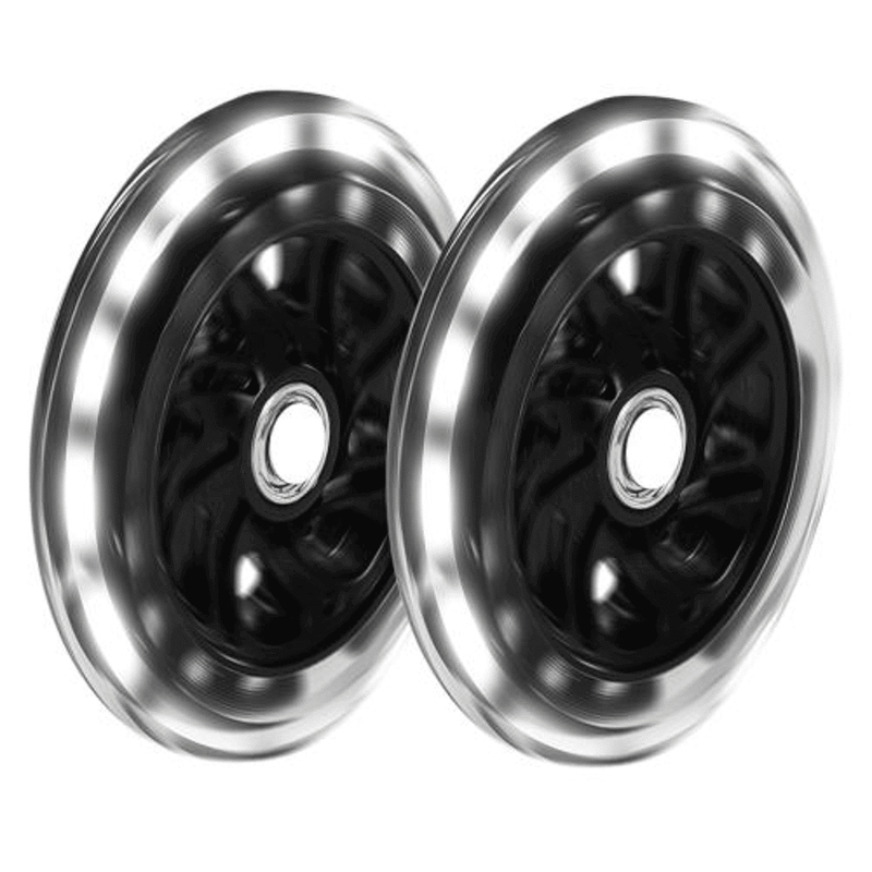120x30mm Black LED Front Wheels (For Maxi Micro) - Set of 2