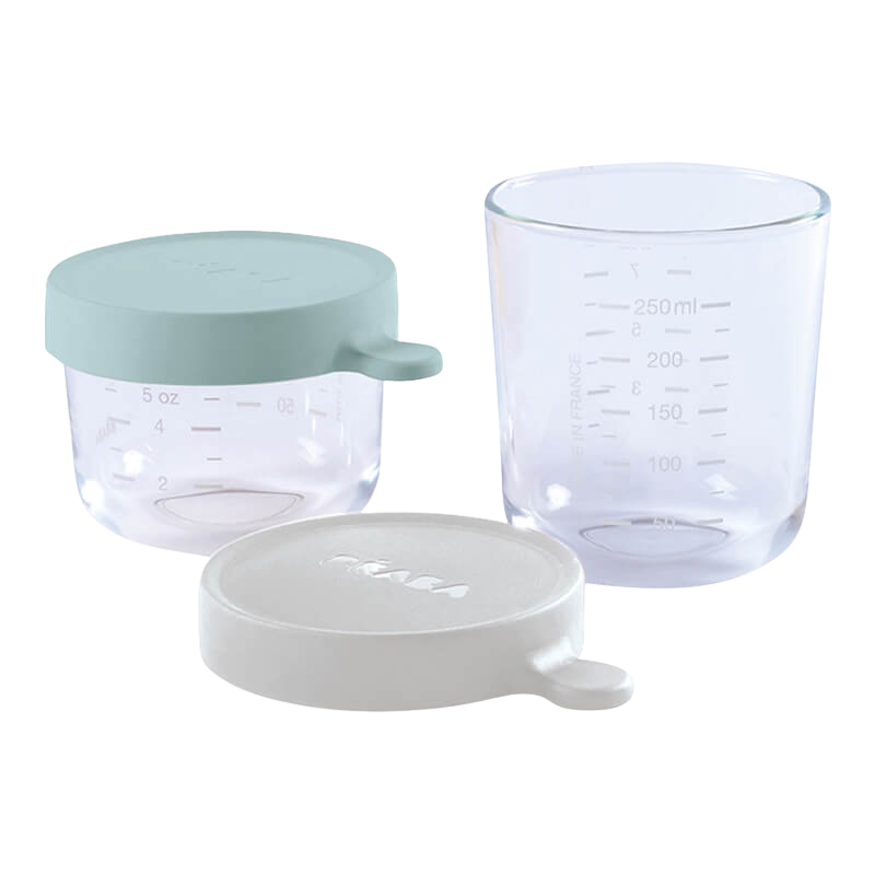 Glass & Silicone Containers 2 Pack - Airy Green/Light Mist