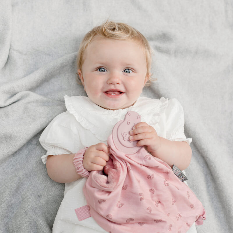 Cheeky Chompers Comfortchew Baby Comforter with Teether - Rainbow