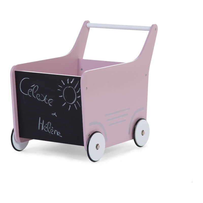 Wooden Baby Walker - Soft Pink