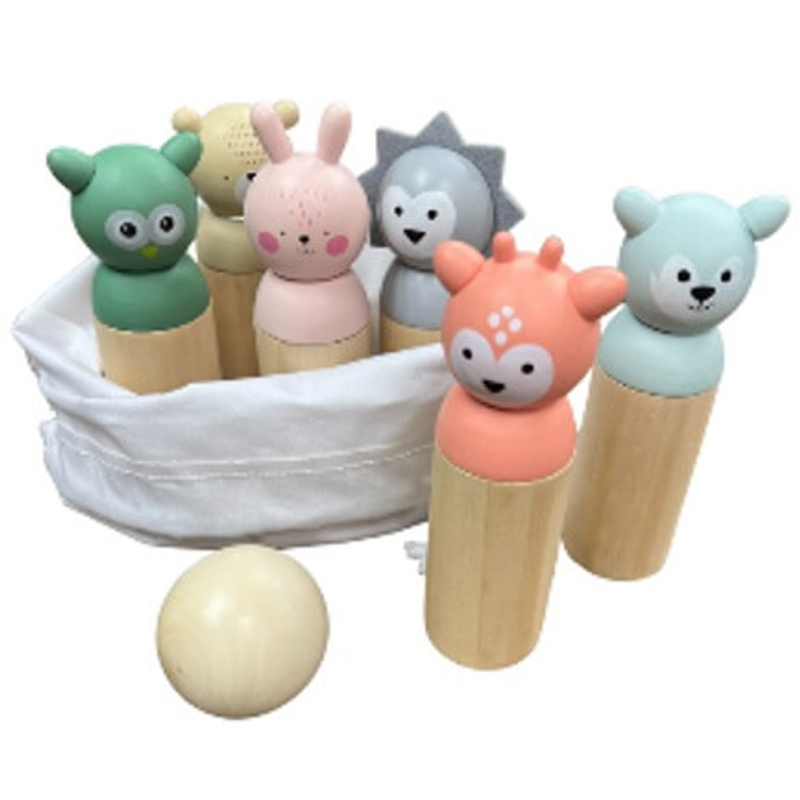 Wooden Animal Bowling Set