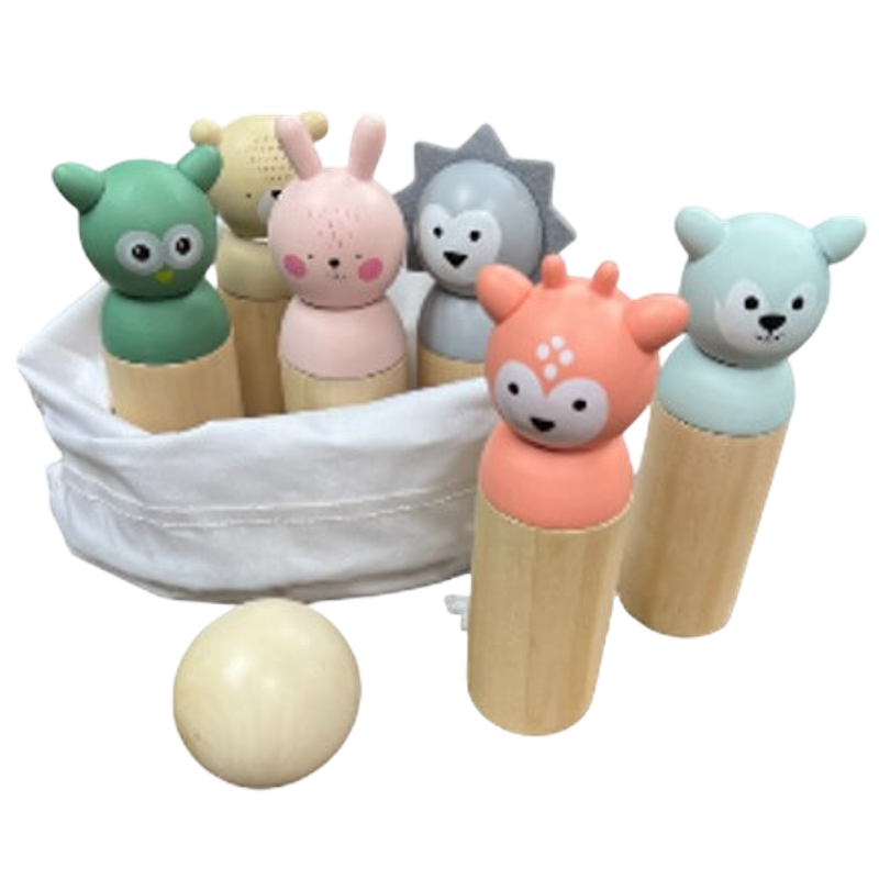 Wooden Animal Bowling Set