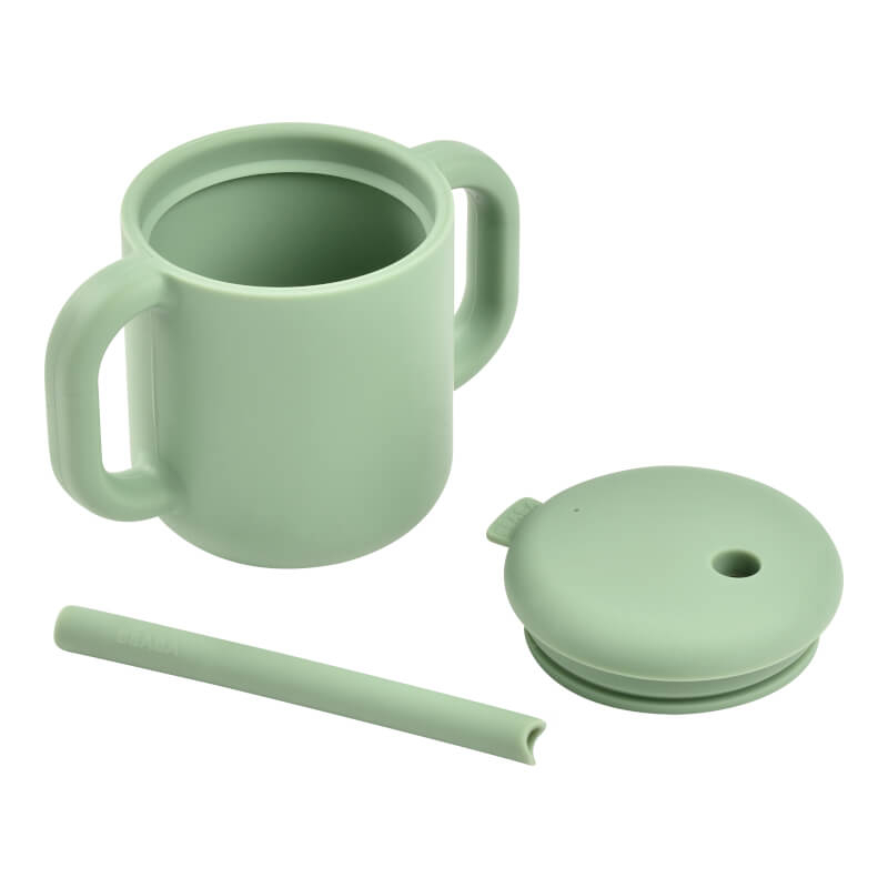 Silicone Straw Cup - Sage Green