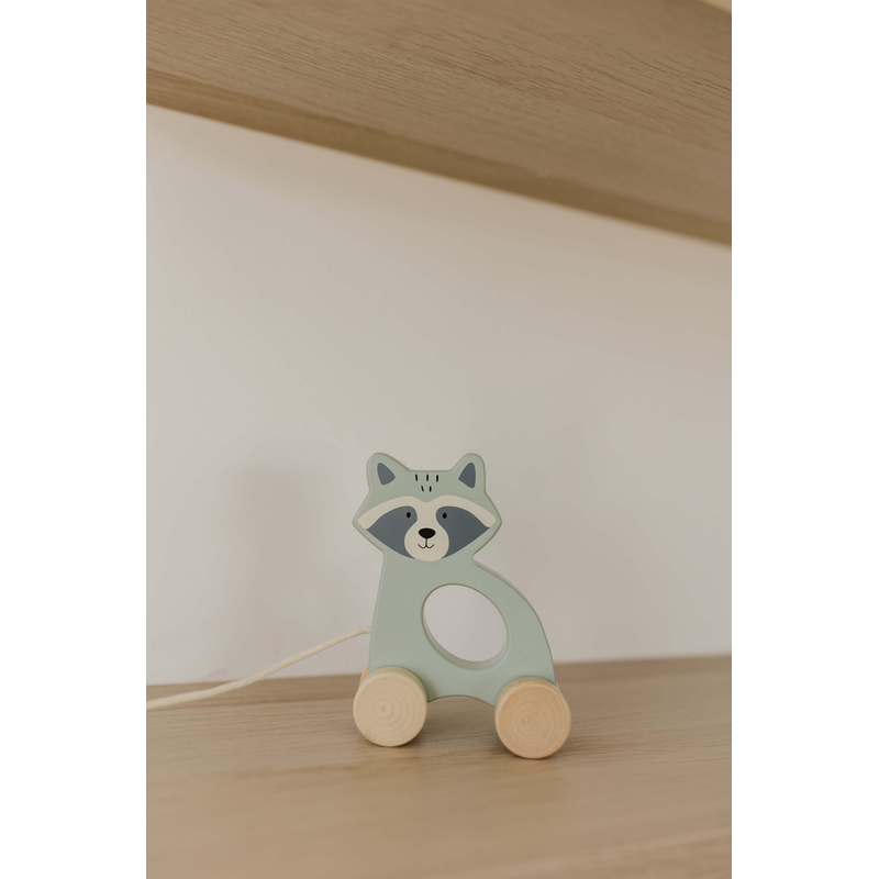  Wooden Raccoon Pull Along Toy