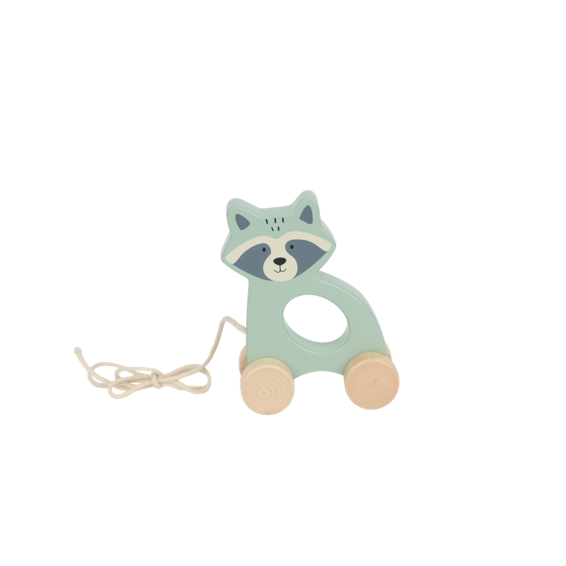  Wooden Raccoon Pull Along Toy