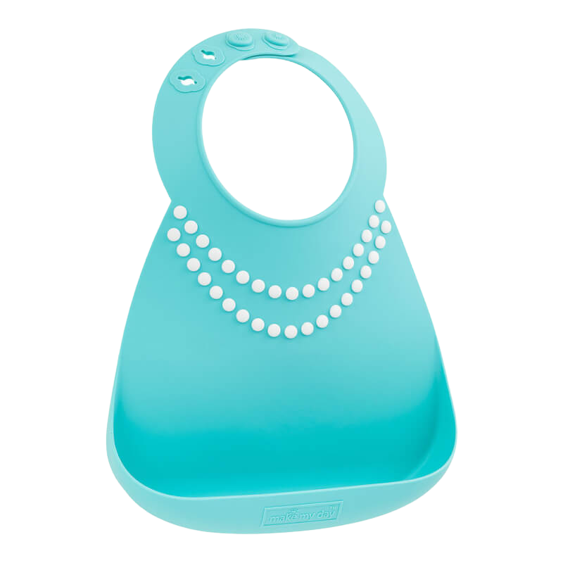 Baby Bib - Tiffany Blue w/ Pearls