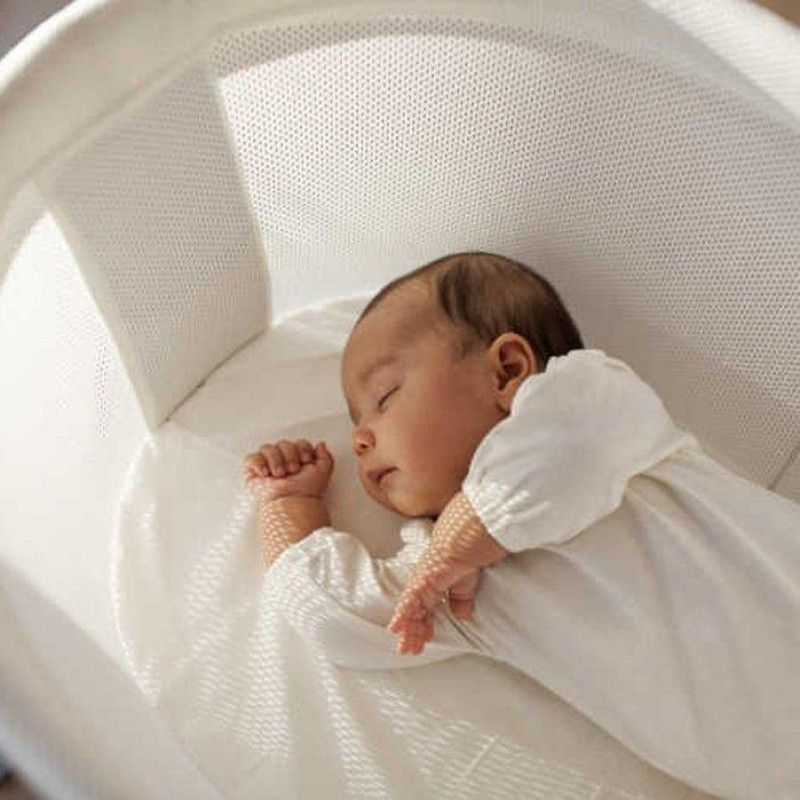 BabyBjorn Fitted Sheet for Cradle - White, Organic
