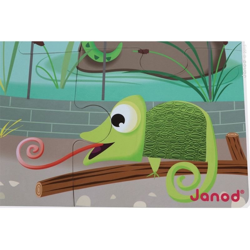 Janod Tactile Puzzle - A Day At The Zoo (20 Pieces)