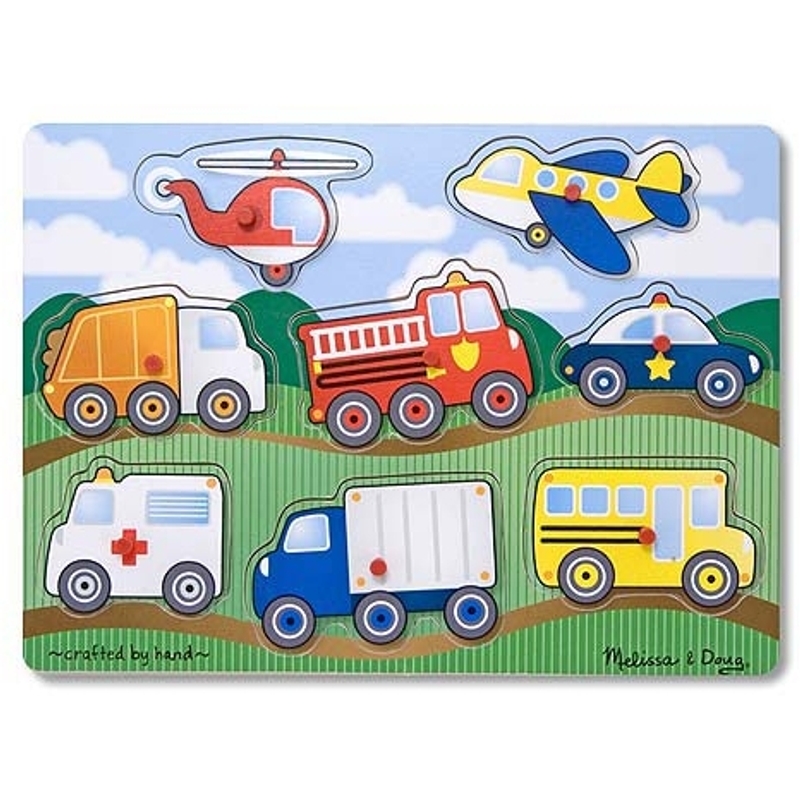 Melissa and doug 2025 wooden vehicles maze puzzle