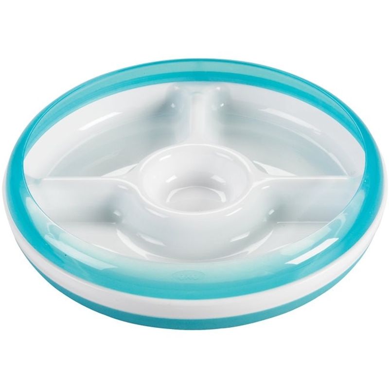 OXO Tot Divided Plate with Removable Ring - Aqua