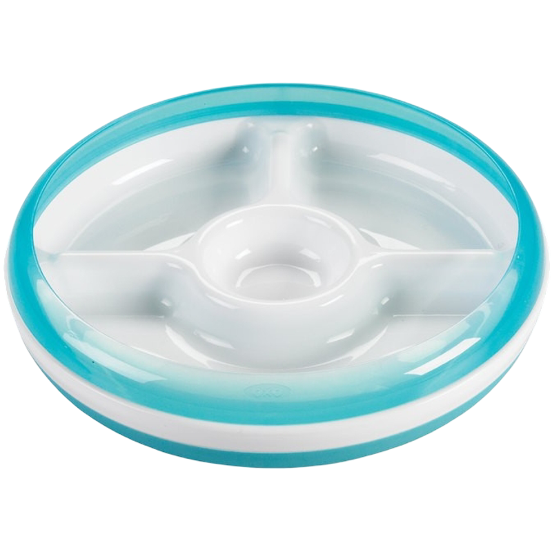 Divided Plate with Removable Ring - Aqua