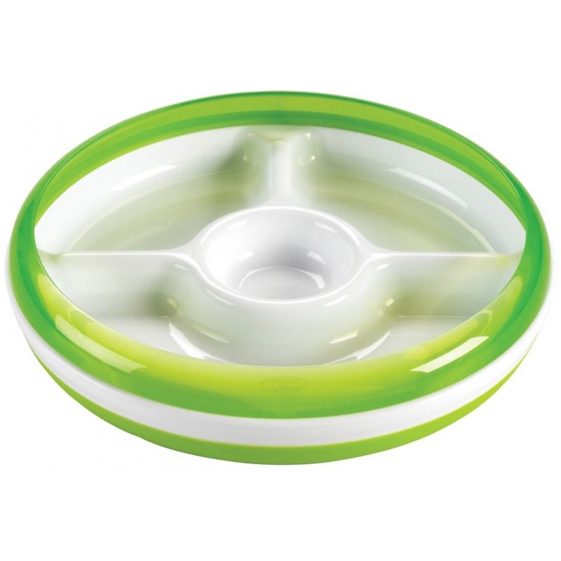 OXO Tot Divided Plate with Removable Ring - Aqua
