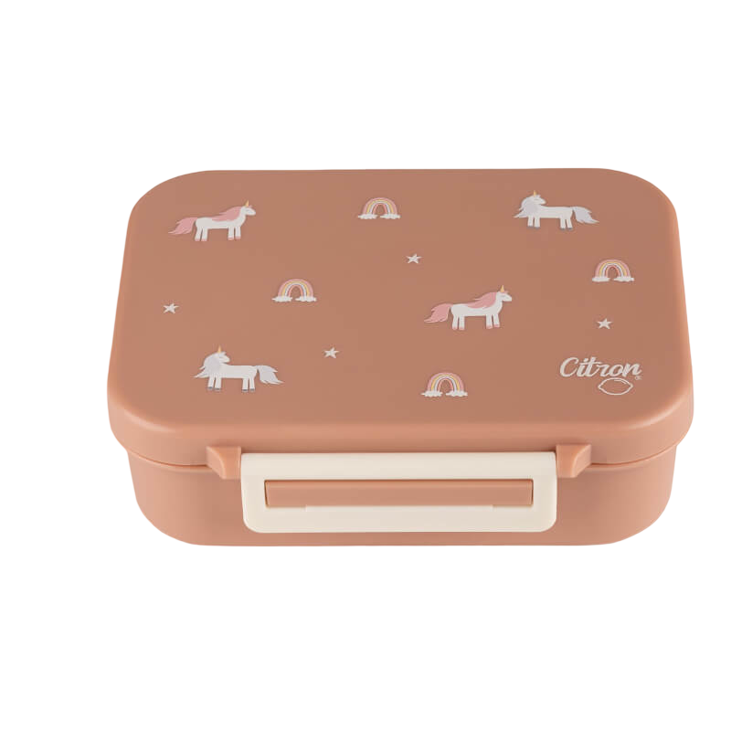 Absolut Tritan Snackbox with 3 Compartments - Unicorn