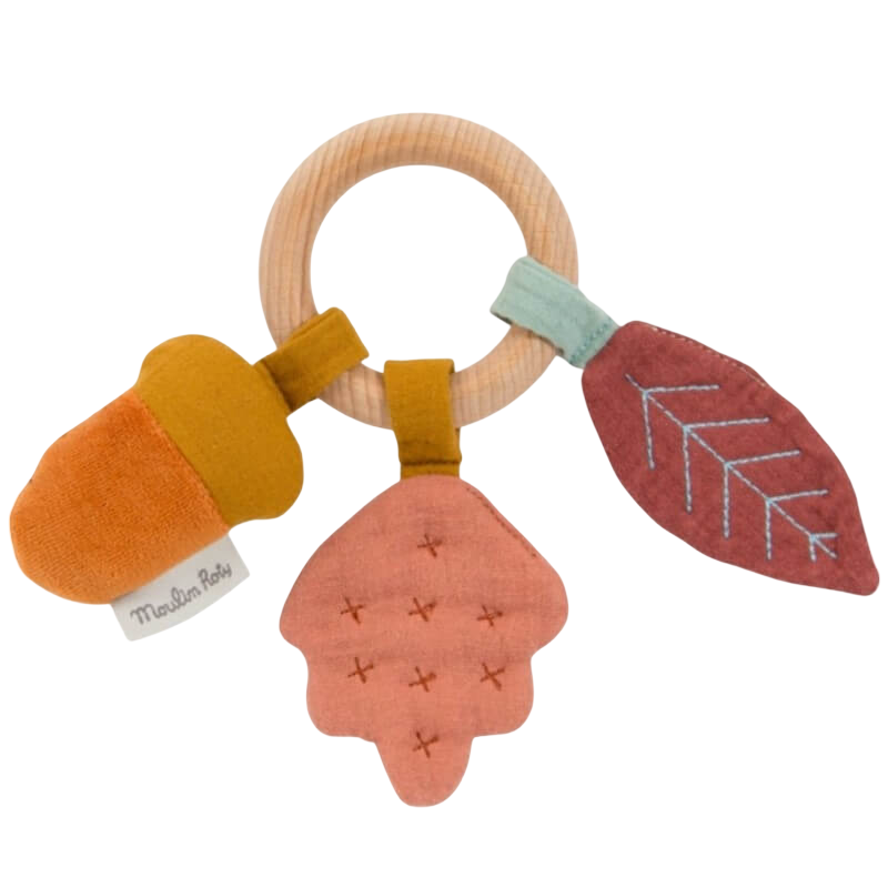 Après la Pluie Wooden Oak Tree Ring Rattle 19cm