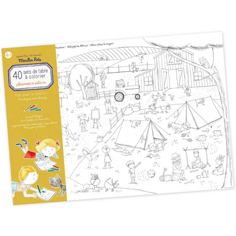 Aujourd'hui c'est Mercredi 40-Set Placemats To Colour In 42x29cm