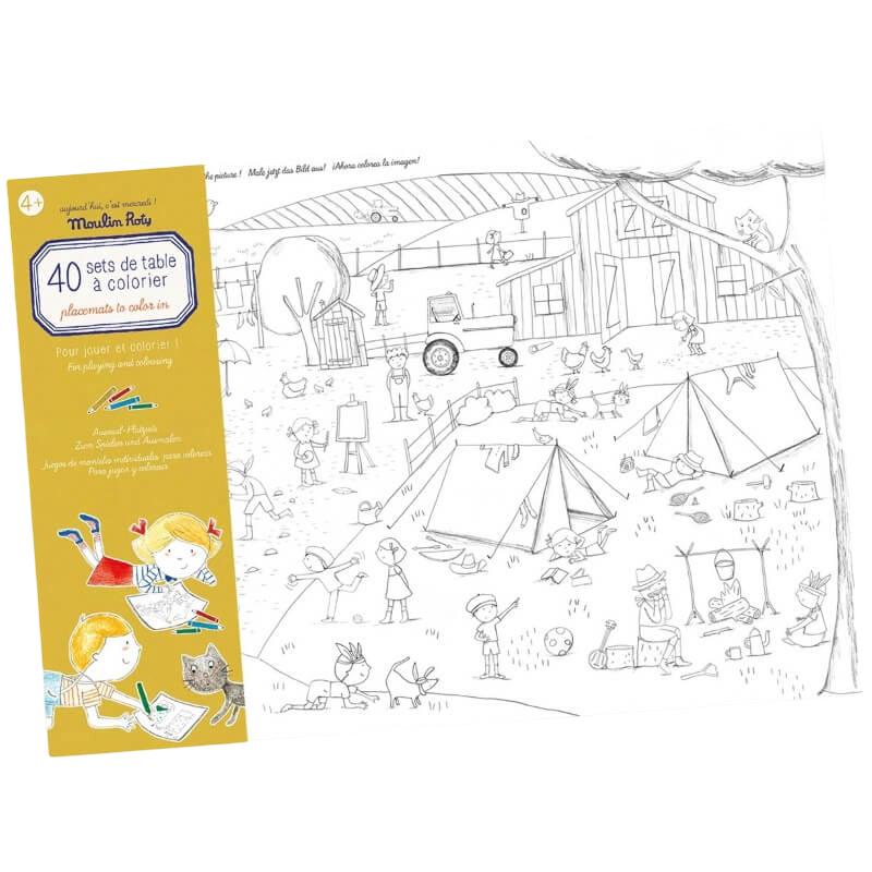 Aujourd'hui c'est Mercredi 40-Set Placemats To Colour In 42x29cm