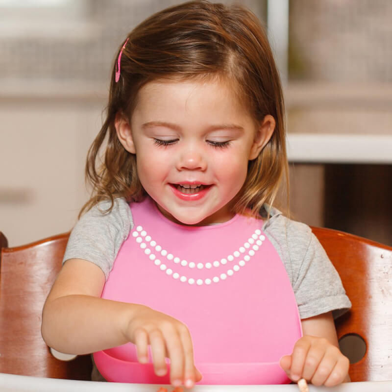 Make My Day Baby Bib - Breakfast-at-Moms (Pink)