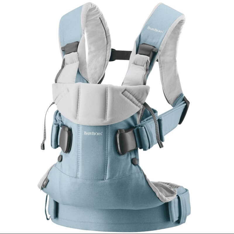 BabyBjorn Baby Carrier One Cotton Light Blue / Light Grey • Baby Central