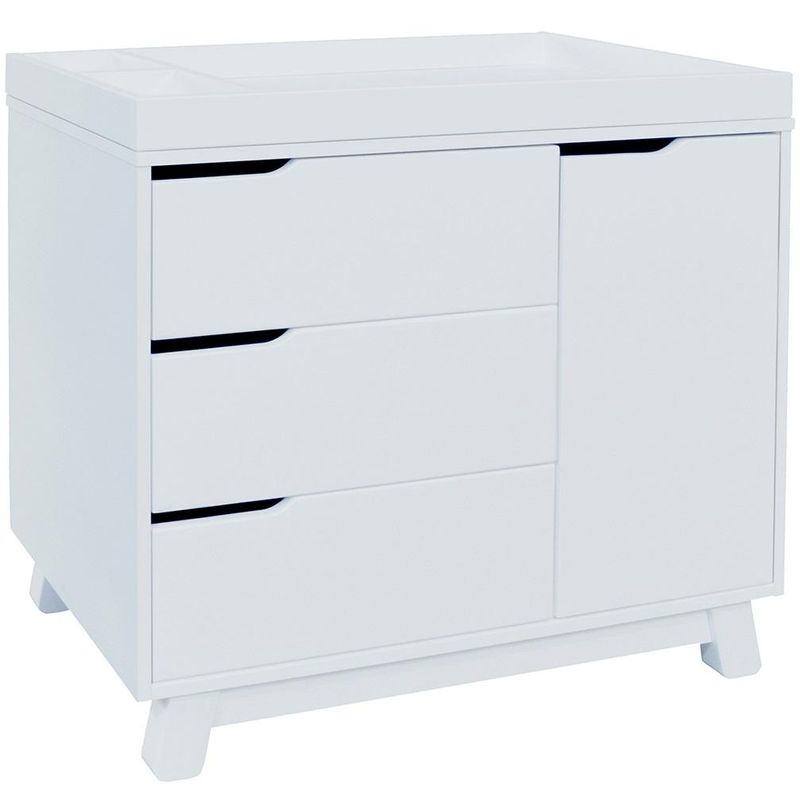 Babyletto hudson 3 drawer changer dresser in grey and white Babyletto Hudson 3 Drawer Changer Dresser White Baby Central